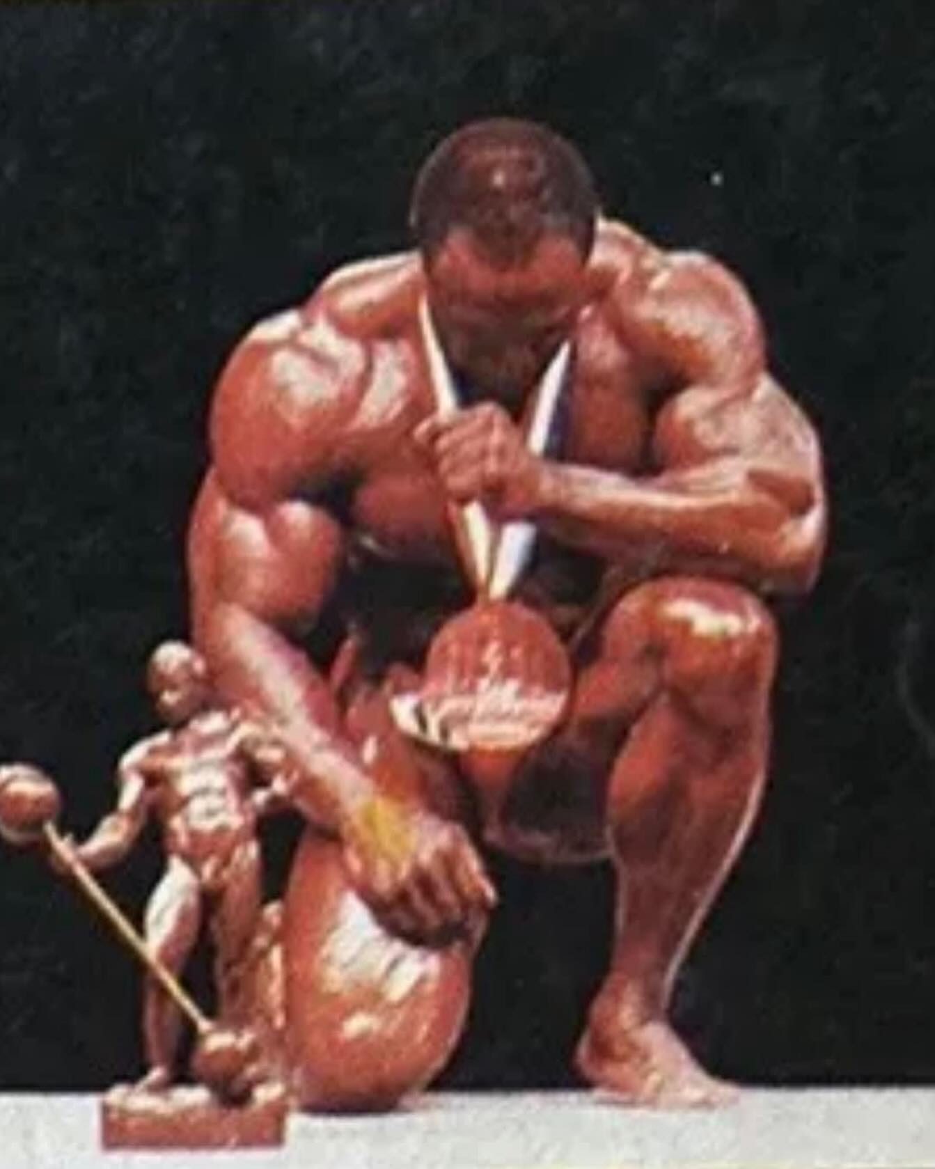 Lee Haney · Lee Haney with the Mr. Olympia Sandow trophy — official Instagram (@lee_haney_official)