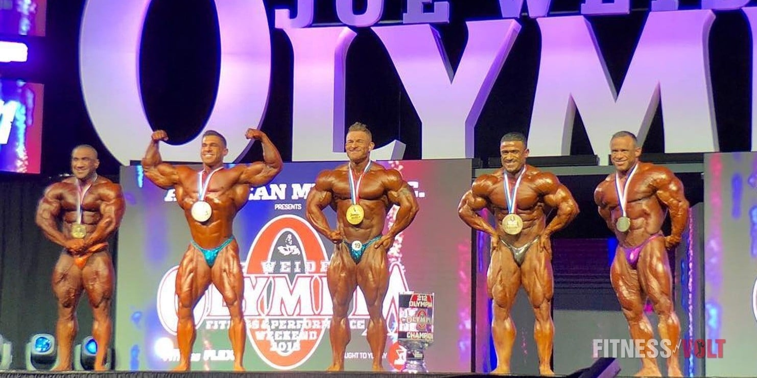 Flex Lewis · Flex Lewis in a front double-biceps comparison at the 2018 212 Olympia